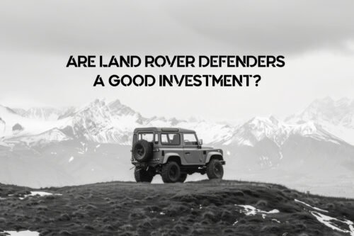 Black and white view of adventure time with off-road vehicle and rough terrain. ARE LAND ROVER DEFENDERS A GOOD INVESTMENT?